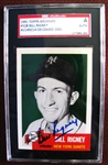 BILL RIGNEY SIGNED BASEBALL CARD - SGC SLABBED & AUTHENTICATED