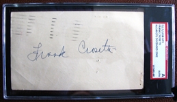 1958 FRANK CROSETTI SIGNED 3x5 POSTCARD - SGC SLABBED & AUTHENTICAT
