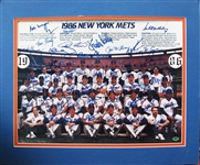 1986 NEW YOUR METS WORLD SERIES #51 SIGNATURES w/CAS LOA
