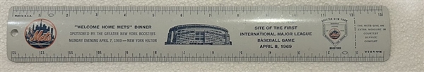 1969 NEW YORK METS RULER WELCOME HOME DINNER SOUVENIR RULER