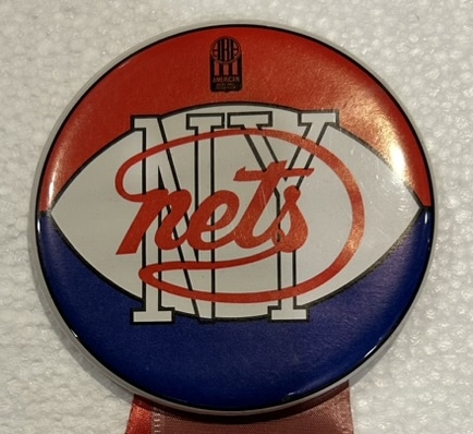 VINTAGE ABA NEW YORK NETS PIN- LARGE SIZE