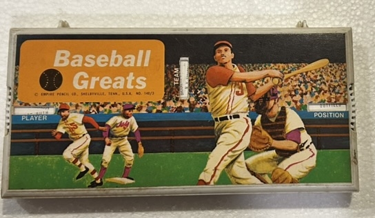 VINTAGE BASEBALL PENCIL CASE w/BASEBALL GREATS LISTED