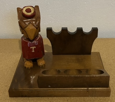 VINTAGE 50's ANRI TEMPLE OWLS STATUE/PIPE STAND