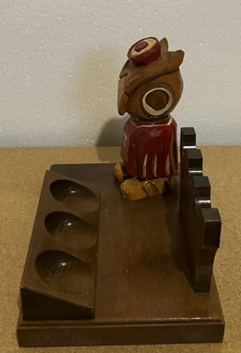 VINTAGE 50's ANRI TEMPLE OWLS STATUE/PIPE STAND