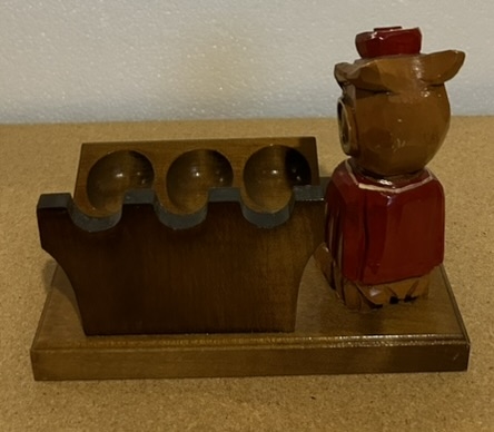 VINTAGE 50's ANRI TEMPLE OWLS STATUE/PIPE STAND