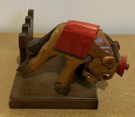 VINTAGE 50's ANRI SMU MUSTANGS STATUE/PIPE STAND