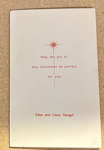 VINTAGE CASEY STENGEL CHRISTMAS CARD