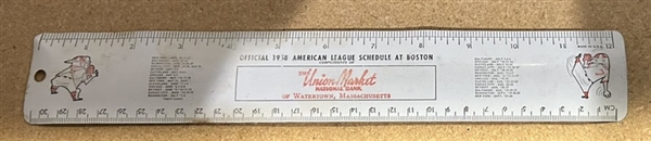 VINTAGE 1958 BOSTON RED SOX SCHEDULE/RULER