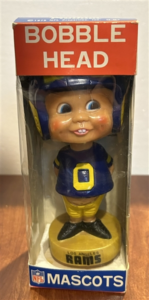 VINTAGE 70's LOS ANGELES RAMS BOBBING HEAD w/BOX