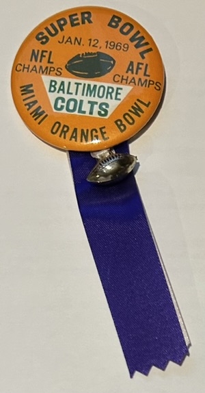 VINTAGE 1969 BALTIMORE COLTS SUPER BOWL III PIN