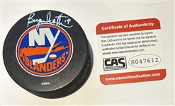 BRYAN TROTTIER "NEW YORK ISLANDERS" SIGNED PUCK w/CAS COA