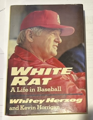 WHITEY HERZOG AUTOGRAPHED BOOK w/CAS COA