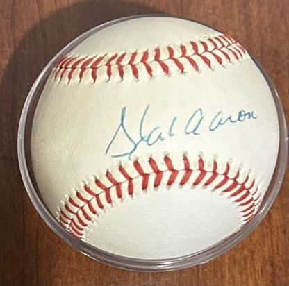 HANK AARON SIGNED BASEBALL w/SGC COA