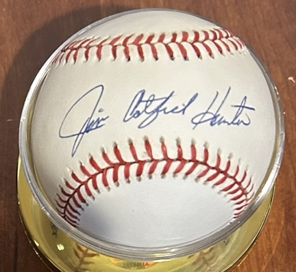 JIM CATFISH HUNTER SIGNED BASEBALL w/SGC COA