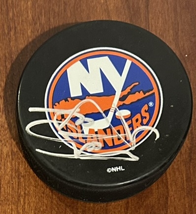 DENNIS POTVIN NEW YORK ISLANDERS SIGNED PUCK w/JSA COA