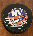 DENNIS POTVIN "NEW YORK ISLANDERS" SIGNED PUCK w/JSA COA