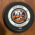 MICHAEL PECA "NEW YORK ISLANDERS" SIGNED PUCK w/JSA COA