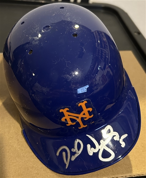 DAVID WRIGHT NEW YORK METS SIGNED mini BATTING HELMET w/CAS COA