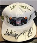 QUARTERBACK CHALLENGE SIGNED HAT- 7 SIGNATURES w/CAS COA