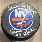 CLARK GILLIES "NEW YORK ISLANDERS" SIGNED PUCK w/CAS COA