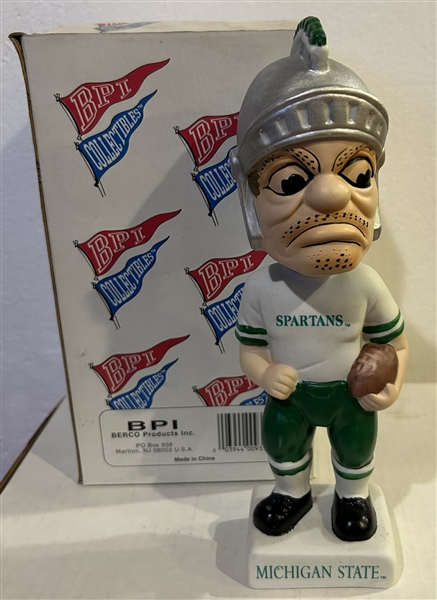 VINTAGE 90's MICHIGAN STATE SPARTANS BOBBING HEAD w/BOX