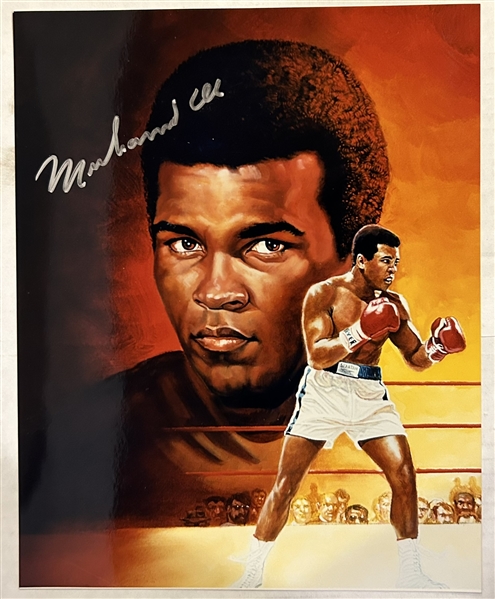 MUHAMMAD ALI SIGNED COLOR 8 X 10 LITHO w/JSA LOA - MUST SEE!