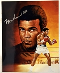 MUHAMMAD ALI SIGNED COLOR 8" X 10" LITHO w/JSA LOA - MUST SEE!