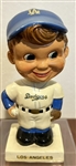 60s LOS ANGELES DODGERS "WHITE BASE" BOBBING HEAD-w/CHEST DECAL