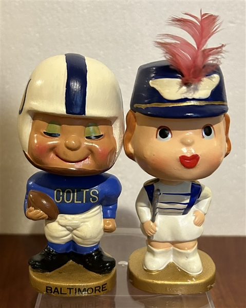 60's BALTIMORE COLTS KISSING PAIR BOBBING HEADS