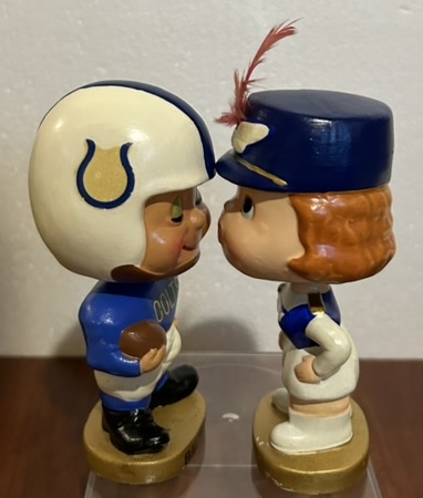 60's BALTIMORE COLTS KISSING PAIR BOBBING HEADS