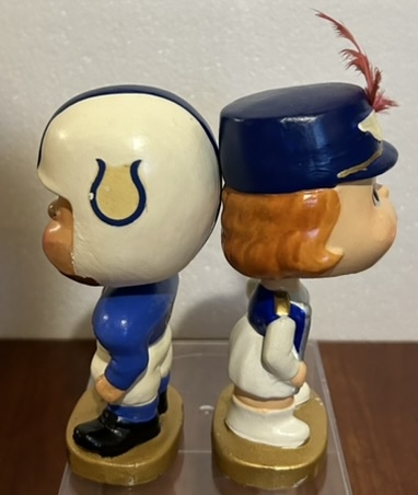 60's BALTIMORE COLTS KISSING PAIR BOBBING HEADS