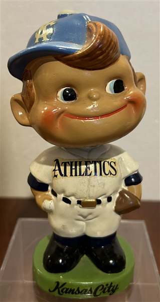 60's KANSAS CITY ATHLETICS GREEN BASE BOBBING HEAD-RARE