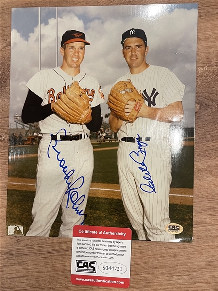 8x10 DUAL AUTO OF BROOKS ROBINSON AND CLETE BOYER W/CAS COA