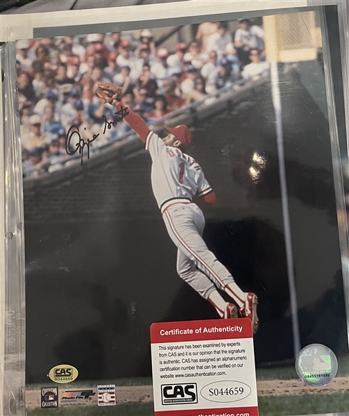 8x10 SIGNED  OZZIE SMITH PHOTO W/CAS COA