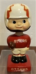 60s "CFL" OTTOWA ROUGH RIDERS mini BOBBING HEAD-RED UNIFORM