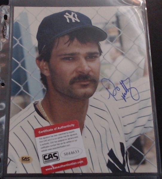 8x10 AUTO OF DON MATTINGLY W/CAS COA