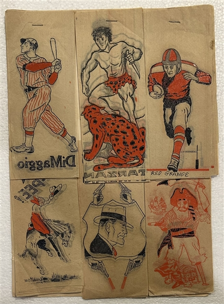 VINTAGE IRON ON TRANSFERS STORE DISPLAY w/DIMAGGIO & GRANGE