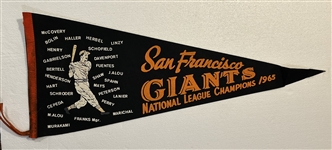 VINTAGE 1965 SAN FRANCISCO GIANTS "N.L. CHAMPS" PHANTOM PENNANT