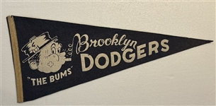 VINTAGE 50s BROOKLYN DODGERS "THE BUMS" PENNANT