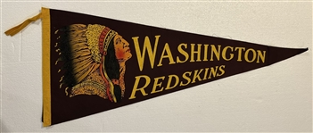 VINTAGE WASHINGTON REDSKINS PENNANT