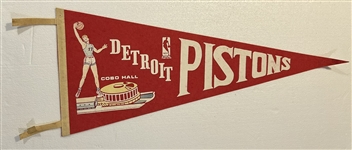 VINTAGE 60s DETROIT PISTONS PENNANT