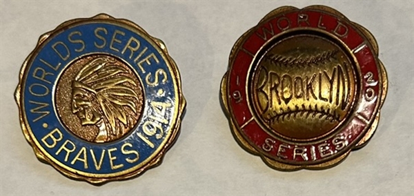 1914 & 1920 REPRODUCTION WORLD SERIES PRESS PINS- NICE