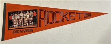 VINTAGE 1968-69 ABA DENVER ROCKETS PHOTO PENNANT- SCARCE