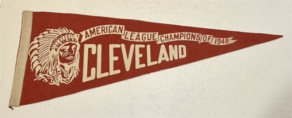 VINTAGE 1948 CLEVLAND INDIANS WORLD SERIES PENNANT