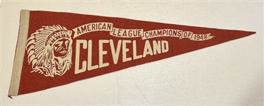 VINTAGE 1948 CLEVLAND INDIANS "WORLD SERIES" PENNANT