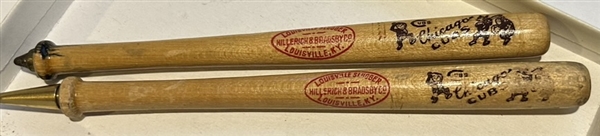 VINTAGE CHICAGO CUBS BAT-SHAPED PEN & PENCIL SET