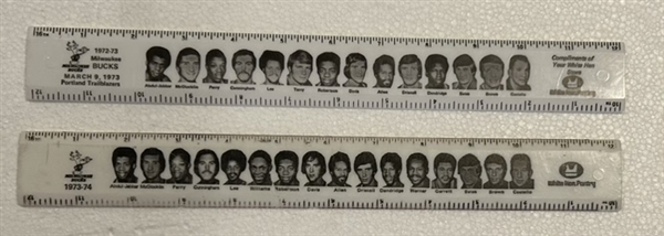 VINTAGE 70's MILWAUKEE BUCKS PLAYER RULERS - 2