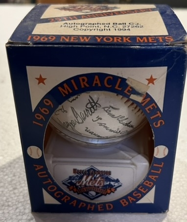 1969 NEW YORK METS FACSIMILE SIGNED BASEBALL w/BOX