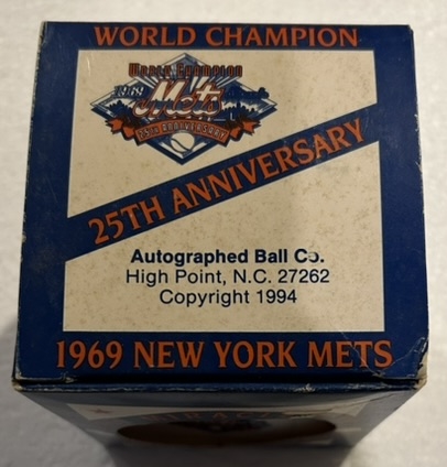 1969 NEW YORK METS FACSIMILE SIGNED BASEBALL w/BOX