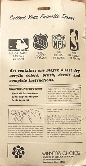 MILWAUKEE BREWERS 'PAINT-A-PLAYER- SEALED ON CARD